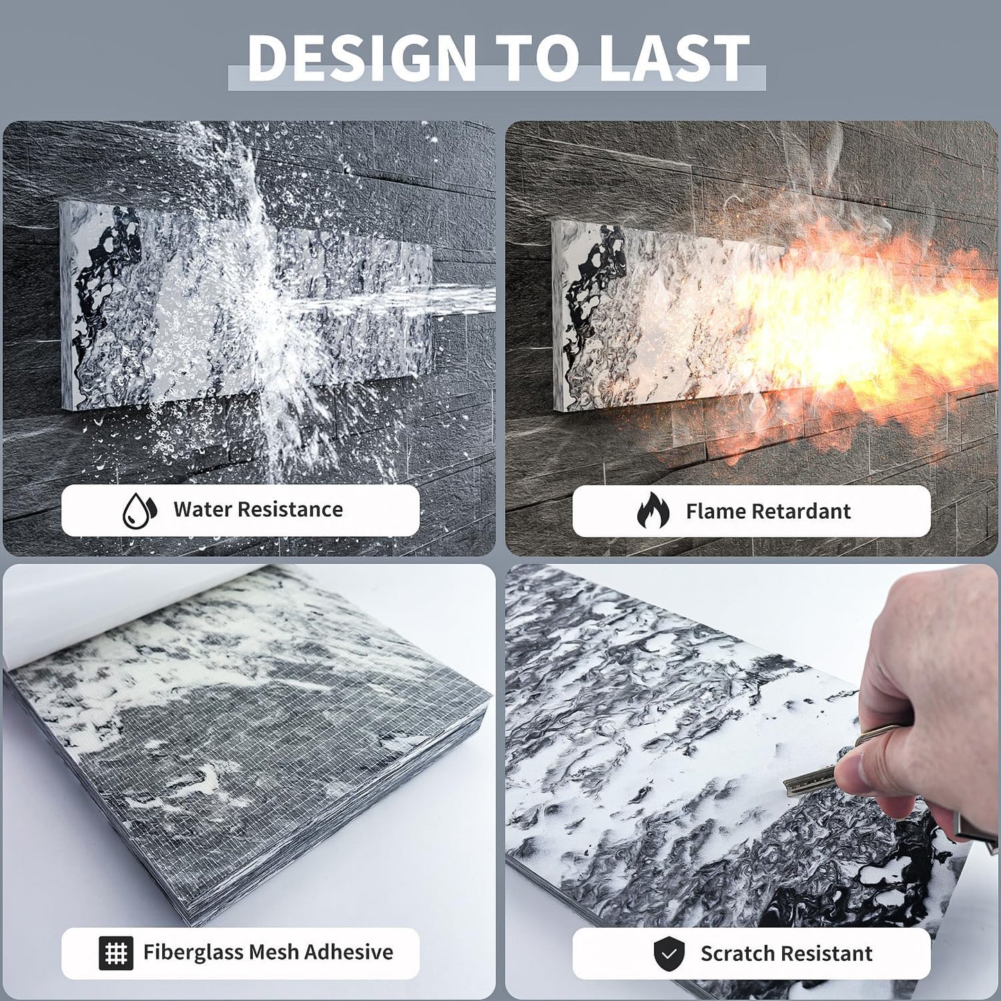 GWP02S Marble Grain Garage Wall Protector Car Door Protectors, Parking Stopper for Garage, Tool-Free, Designed in Germany (2-Pack Marble Grain)