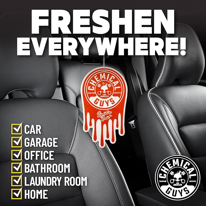 Chemical Guys Hanging Air Fresheners - Signature Scent for Cars, Trucks, SUVs, RVs, Home, Office, Work, Dorm Room, & More - 12 Pack - AIR40704