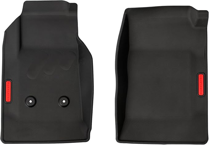 BaseLayer Elite Floor Mats for Chevy Colorado/GMC Canyon (2015-2022) Crew Cab & Extended Cab – Made in USA – Precision Fit Heavy Duty All-Weather Mats – Front (Red Logo)