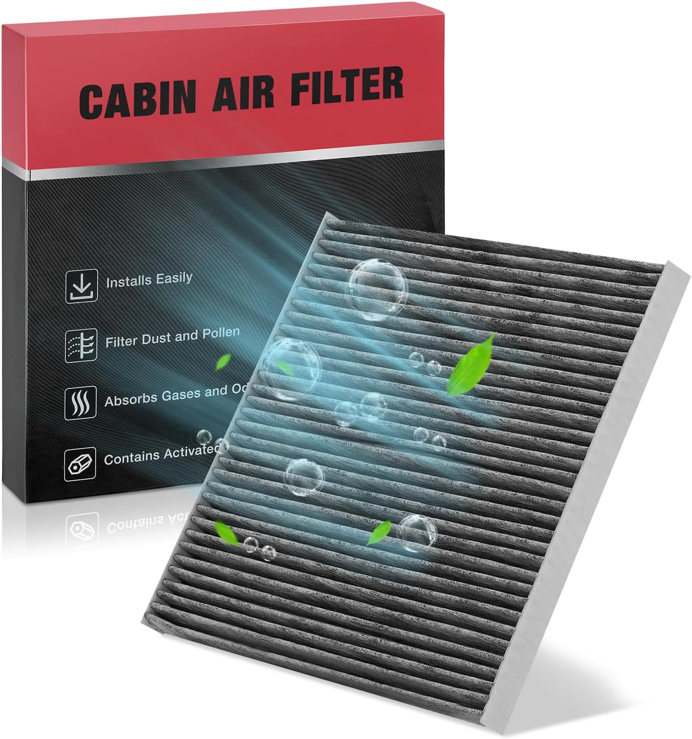BDFHYK Cabin Air Filter with Activated Carbon Compatible with Nissan Quest, 2011-2017, Maxima/Murano 2009-2014, Altima 2007-2012, Replace# CF11173, 27277JA000