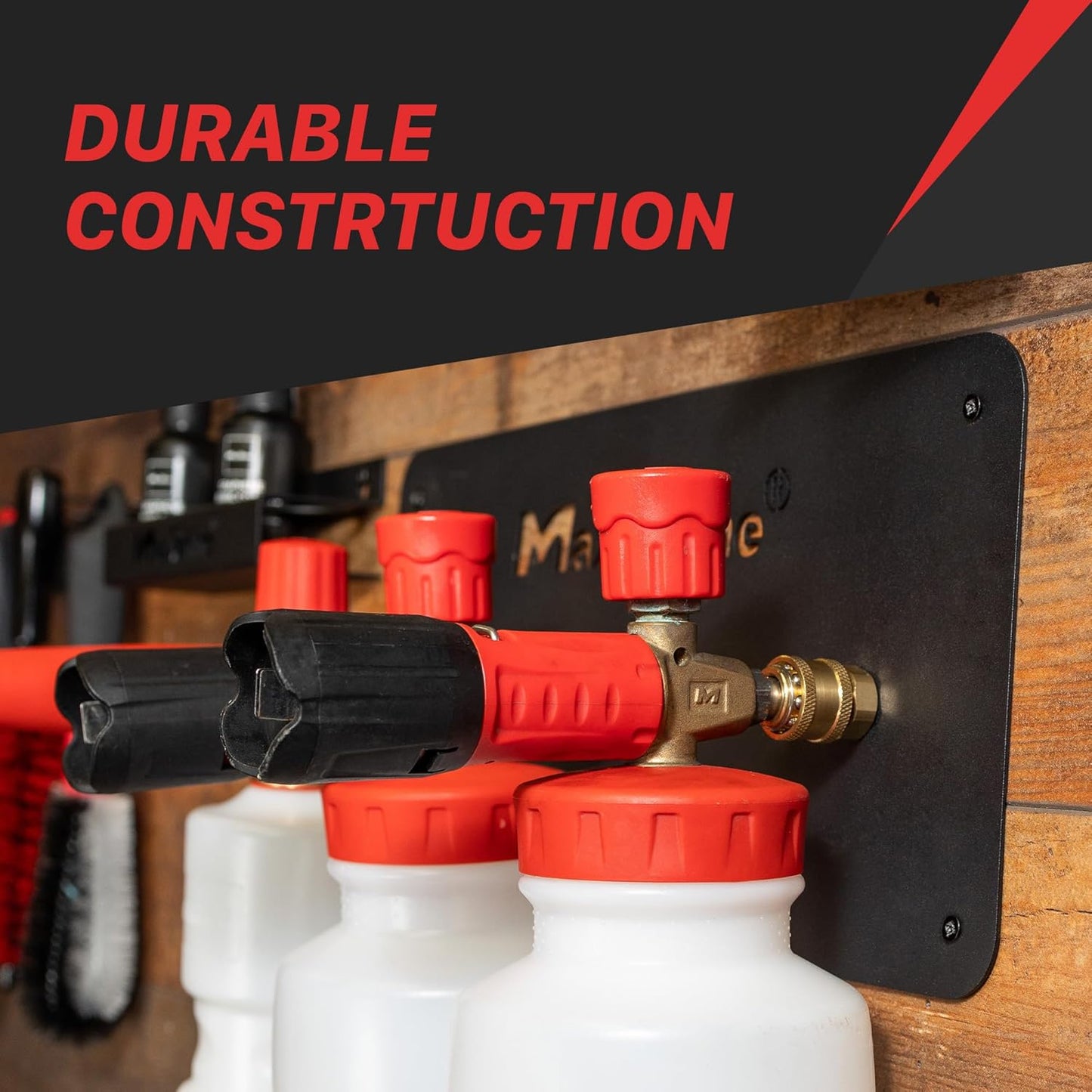 Maxshine 1/4" Universal Quick Connect Foam Cannon Holder – Wall-Mounted Organizer for Garage & Mobile Detailing – Holds Multiple Foam Cannons – Durable & Compatible Design