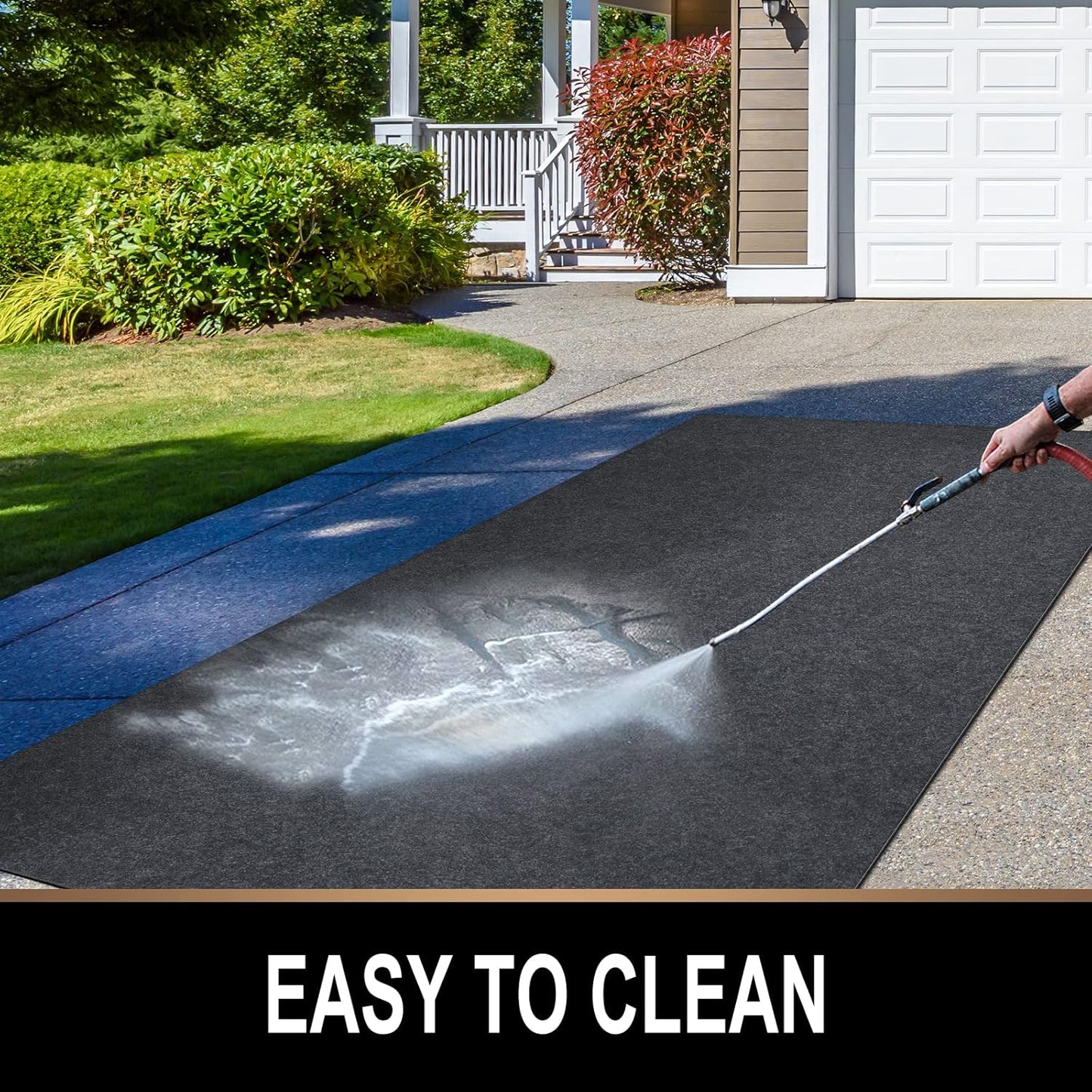 Oil Spill Mat, 7.4 x 20 Ft, Premium Absorbent Oil Pad. Contains Liquids, Protects Garage Floor from Spills, Drips, Splashes and Stains. Washable, Reusable, Waterproof Rubber Parking Mats