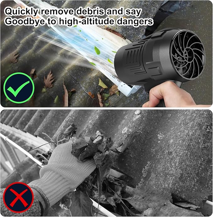 Fostex Cordless Leaf Blower, Handheld Turbo Air Blower with 2 Batteries, Lightweight & Portable, 6 Speed Modes, for Car Drying, Snow, Dust and Leaf Blowing