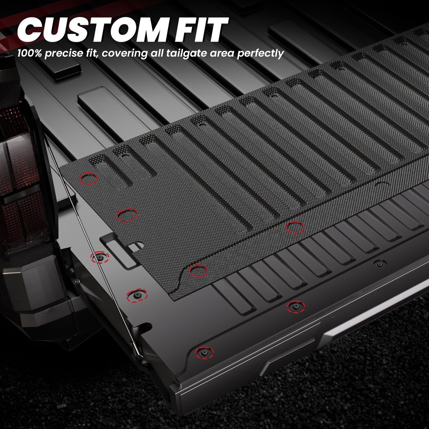 LASFIT Tailgate Mat for Toyota Tacoma 2024 2025(Not Fit Drop-in Liners), All Weather Truck Tailgate Liner for Tacoma TPE Tailgate Protector Liner Tacoma Accessories, Black