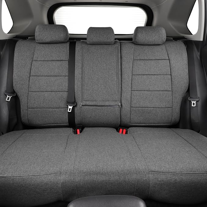 coverdream Rav4 Hybrid Seat Covers Custom Fit for 2019-2024 2025 Toyota Rav4 Hybrid (Not for XSE/SE/Plug-in Hybrid),Full Coverage,Airbag Compatible,Polyester Car Seat Protector(Full Set,Gray)