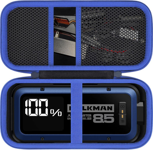 Aenllosi for HULKMAN Alpha85/Alpha85S/Alpha Pro Jump Starter Hard Carrying Case, Black+Blue (Case Only)