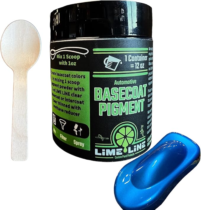 LiME LiNE Base Coat Maker Pigment Powder, Automotive Grade, Basecoat Metallic Blue Pearl