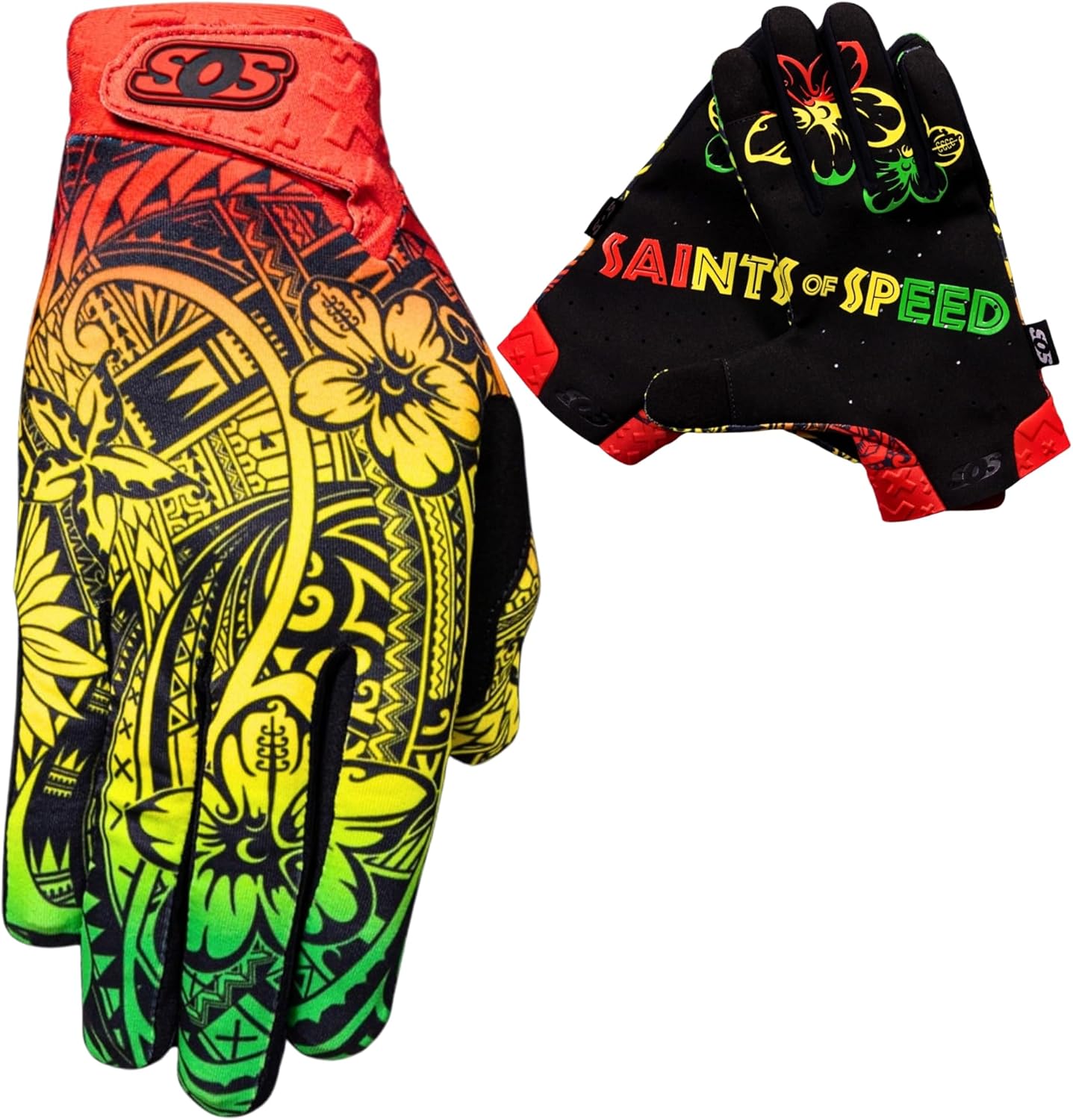 Saints of Speed Dirt Bike Gloves – Motocross, Mountain Bike, Motorcycle, BMX, Jetski, Sim, Karting, Airsoft, Paintball, Driving & Racing Bike Gloves + Phone & Touch Screen Capable
