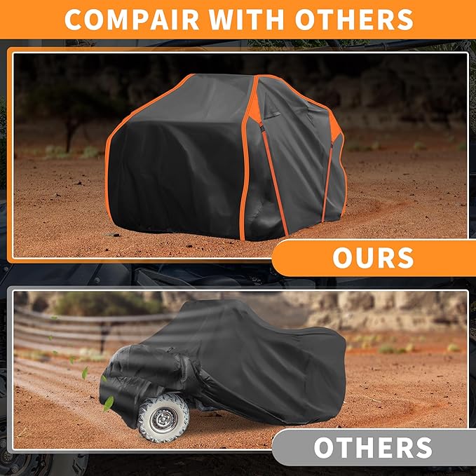 X AUTOHAUX ATV Cover for Can-am OUTLANDER XT 700/X MR 700 Waterproof 4 Wheelers Quad Cover Outdoor Sun Rain Storage Protection 210D-PU Black 230x124x123cm/90.6x48.8x48.4in
