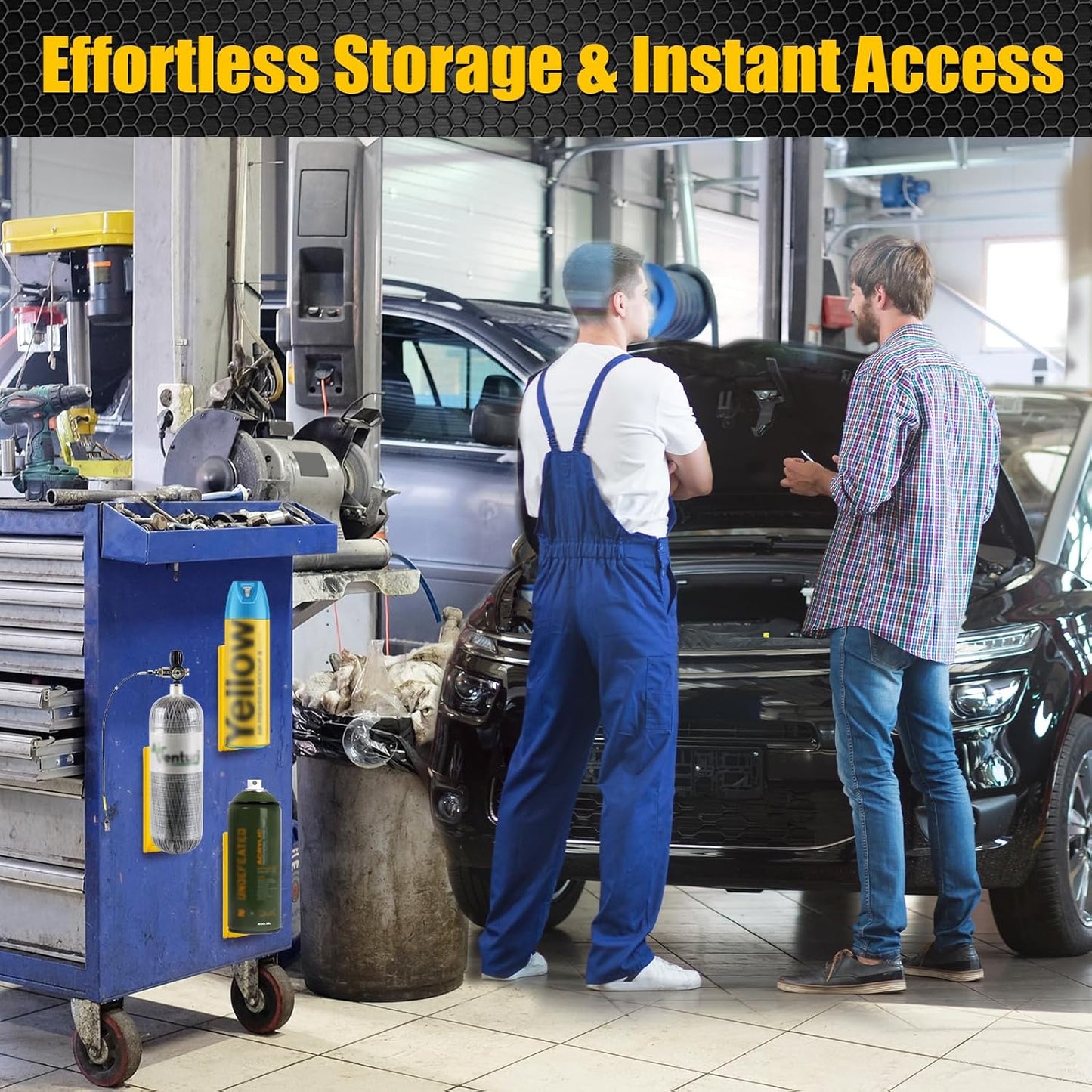 2 Pcs Magnetic Aerosol Spray Can Holder,Strong Magnets Hold Can,Spray Can Wall Mount Organizer Paint Can Bottle Rack for Garage,Toolbox, Workspace