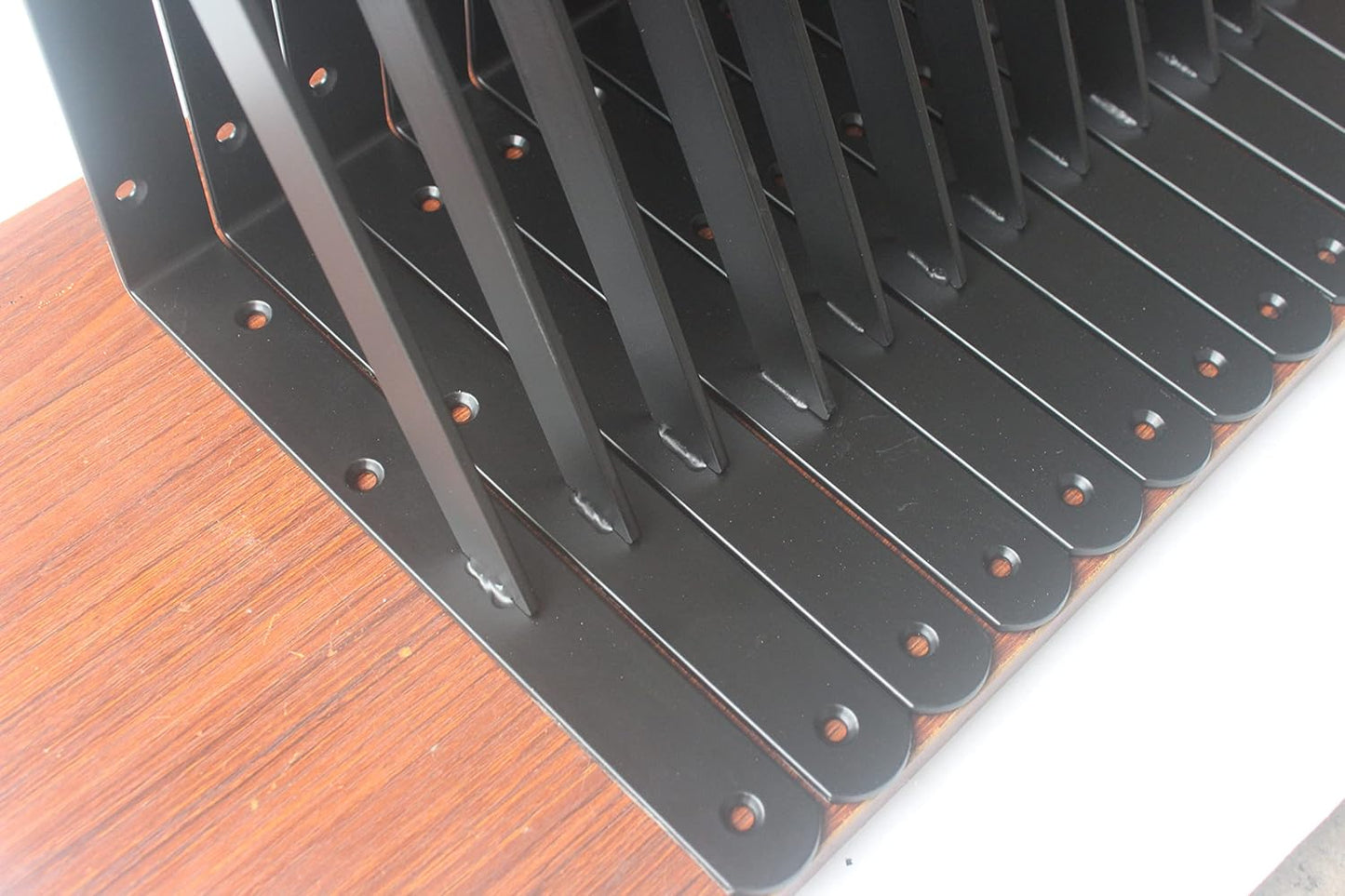 24 Pack L12 x H 8" Black Heavy Duty Shelf Brackets with Screws Metal Shelf Brackets Shelf Support Angle Brackets for Shelves L Brackets Heavy Duty Floating Shelf