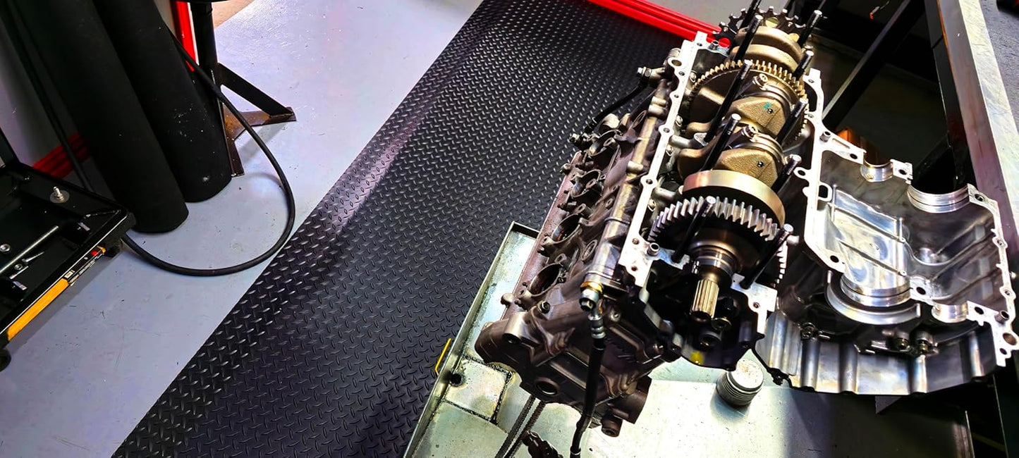 Rhino Mats, American Classic Diamond Anti-Fatigue Mats, Industrial Ergonomic Comfort Standing Mat for Work, Home, Garage, Office, Kitchen or Anywhere (Black 1" Thick, 2 FT. x 11 FT.)