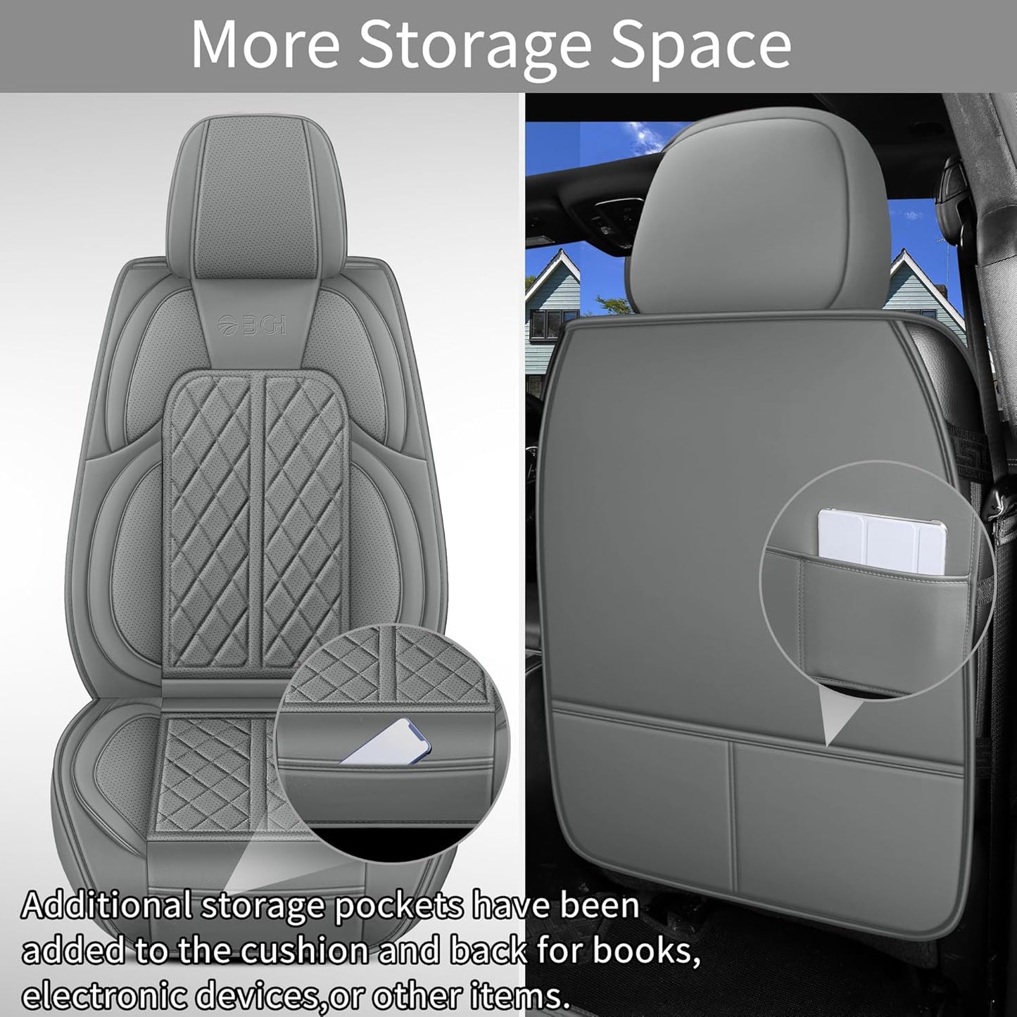 Car Seat Cover Custom Fit for Dodge Ram 1500 2500 3500 2002-2024 Faux Leather Seat Cover Set Compatible with Crew Quad Regular Cab Pickup Truck Cushions (Black Redline, Full Set, Curved Rear)