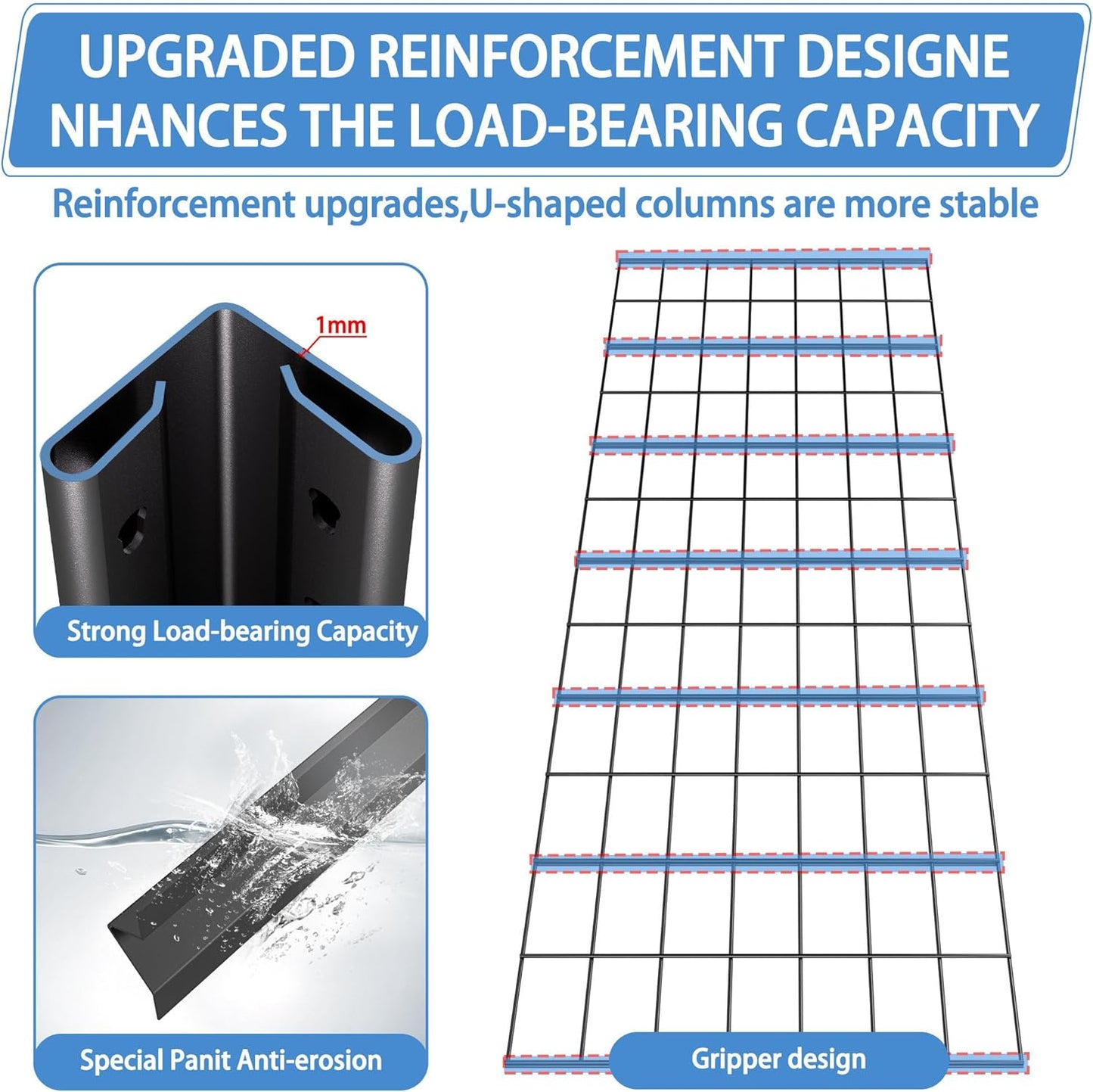 5-Tier Heavy Duty Garage Shelving Unit with Wire Shelves,3000 LBS Capacity Metal Storage Rack 72"H x 48"W x 20"D,Adjustable Boltless Steel Shelves for Garage,Basement,Pantry,Warehouse.4 Pack