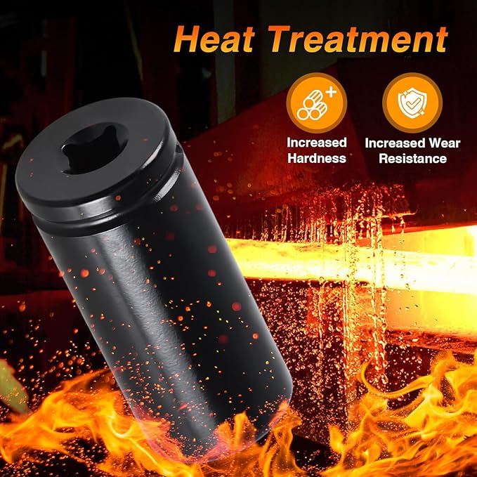 17mm Harmonic Balancer Socket 1/2" Drive Metric 6 Point Impact Socket Heavy-Duty Deep Well 17mm Crank Bolt Wrench Crank Bolt Removal Tool Compatible with Honda Kia Engines