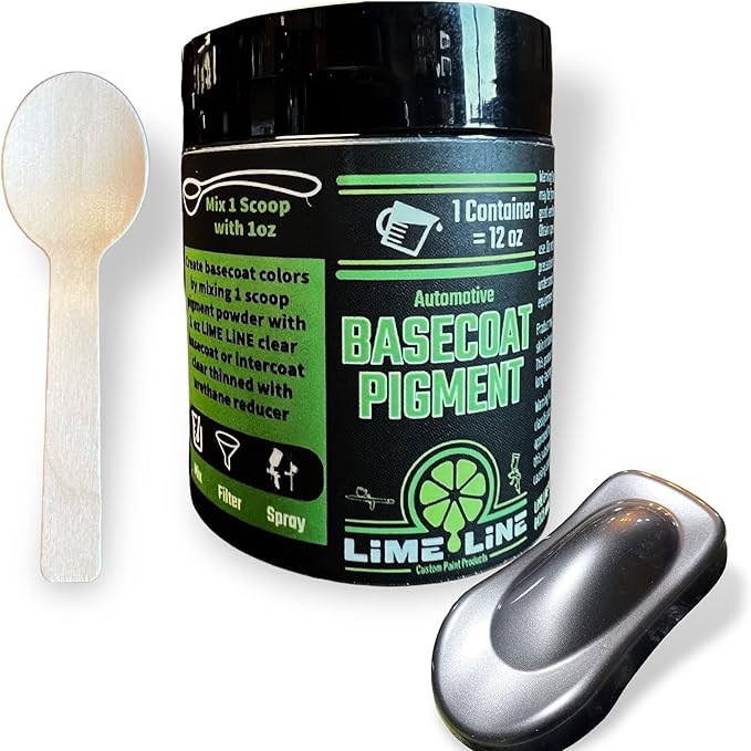 LiME LiNE Base Coat Maker Pigment Powder, Automotive Grade, Basecoat (Metallic Silver)