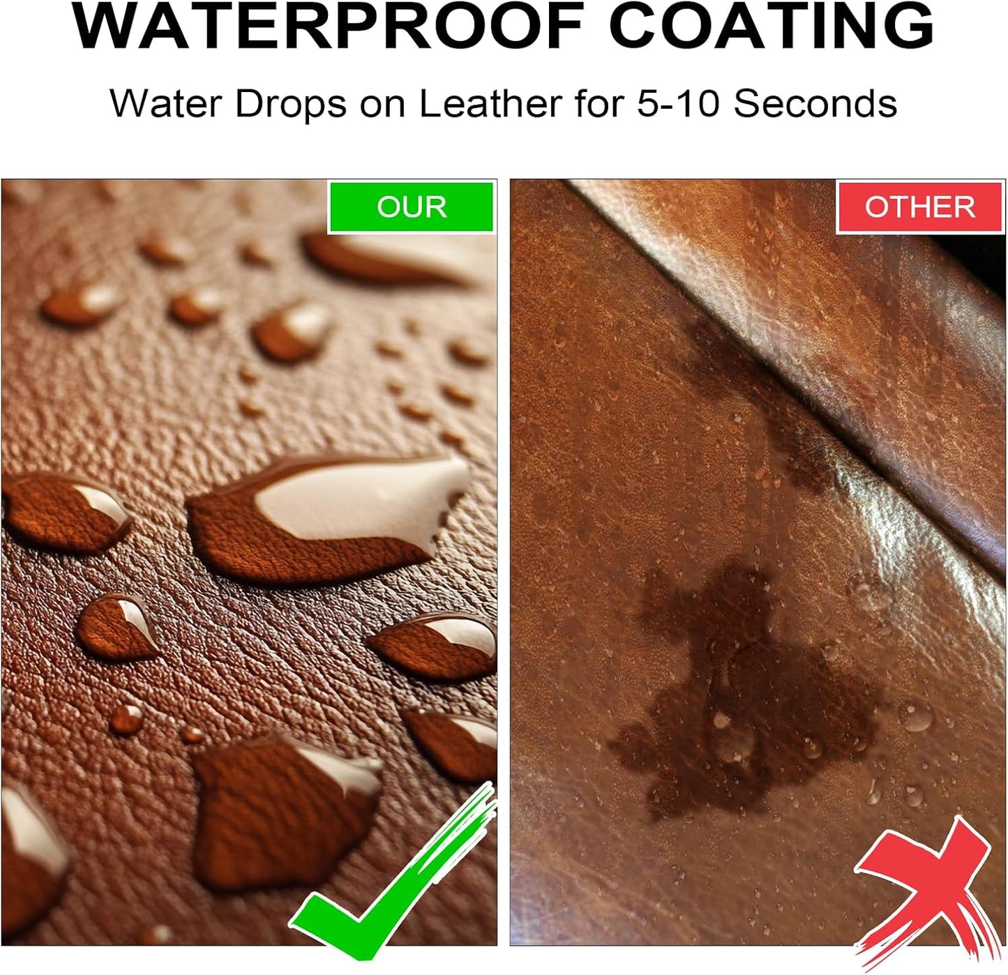 Leather Recoloring Balm,10oz Leather Color Restorer Leather Repair Kit for Furniture Car Leather Scratch Remover, Medium Brown Leather Color Restorer for Couches,Leather Dye Paint for Faded