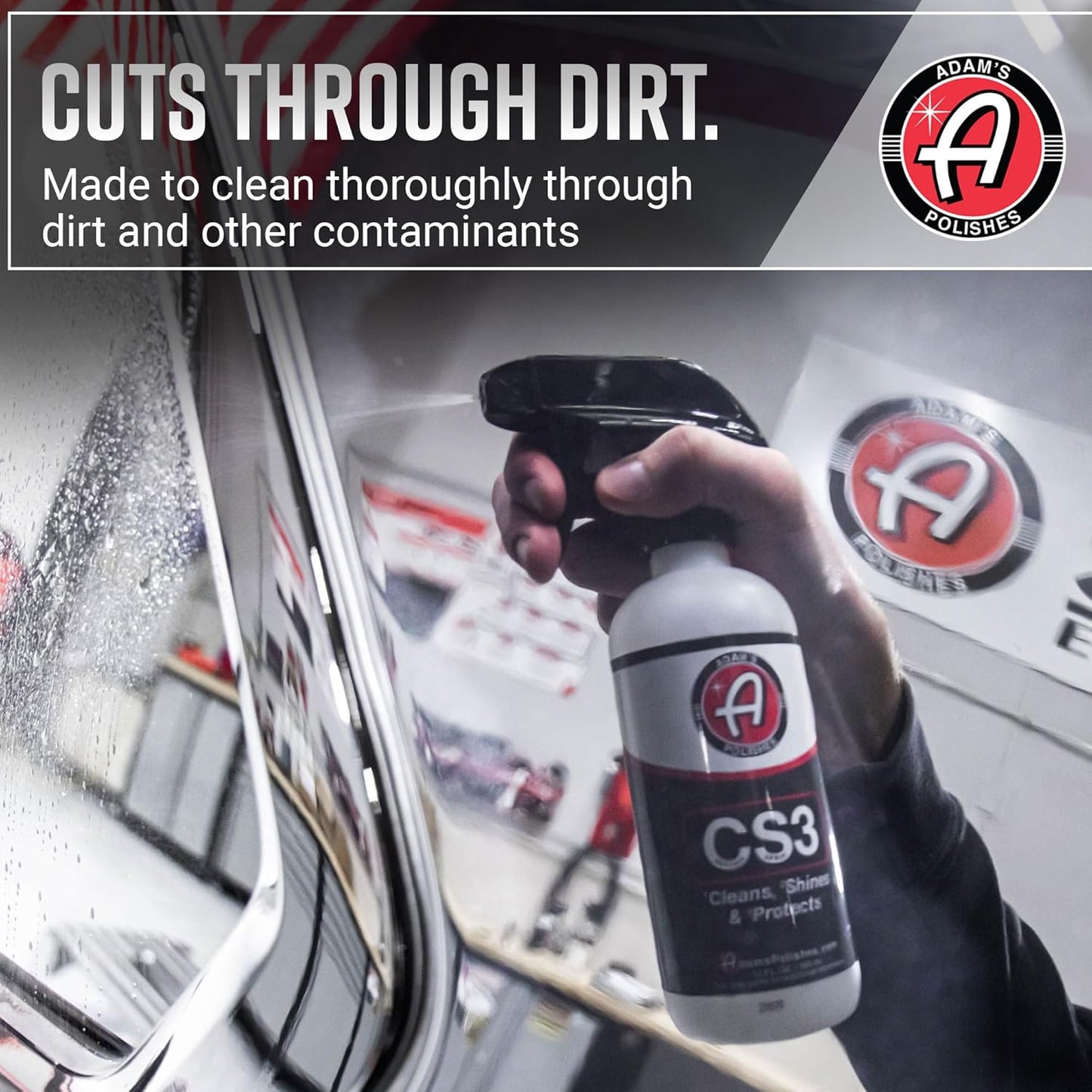 Adam's Polishes CS3 (16oz) - Ceramic Spray Coating That Cleans, Shines & ProtectsTop Coat Car Wash Polish & Paint Protectant Stronger Than Car Wax | RV Boat Motorcycle Car Detailing Waterless Wash