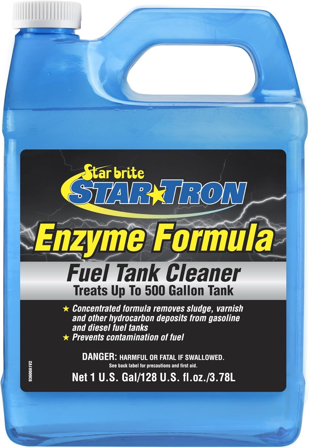 STAR BRITE Star Tron Fuel Tank Cleaner - Remove Sludge, Varnish & Other Deposits - Rejuvenate Old, Stale Fuel - Concentrated Formula Works In Gas Tanks & Diesel Tanks - 1 GAL (093600)