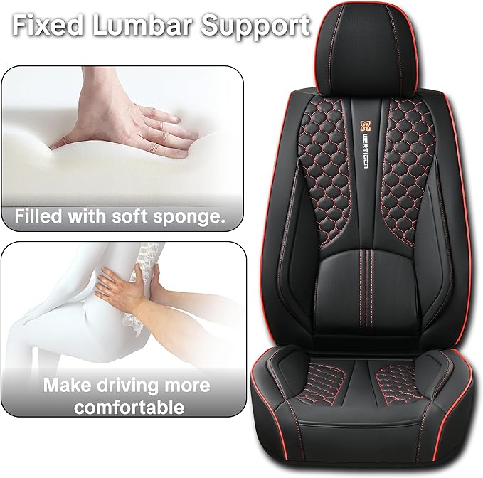 Black Car Seat Covers Full Set,Waterproof Leather Car Seat Covers,Suitable for suvs, sedans, and Pickup Trucks