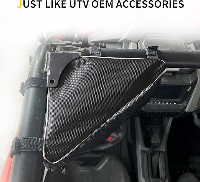 UTV Roll Bar Triangle Storage Bags Waterproof Compatible with Polaris RZR Ranger UTVs, Road and Mountain Bikes Accessories, UTV Tool Bag, 1.75"-2" Roof Roll Cage Organizer, 1 Pack