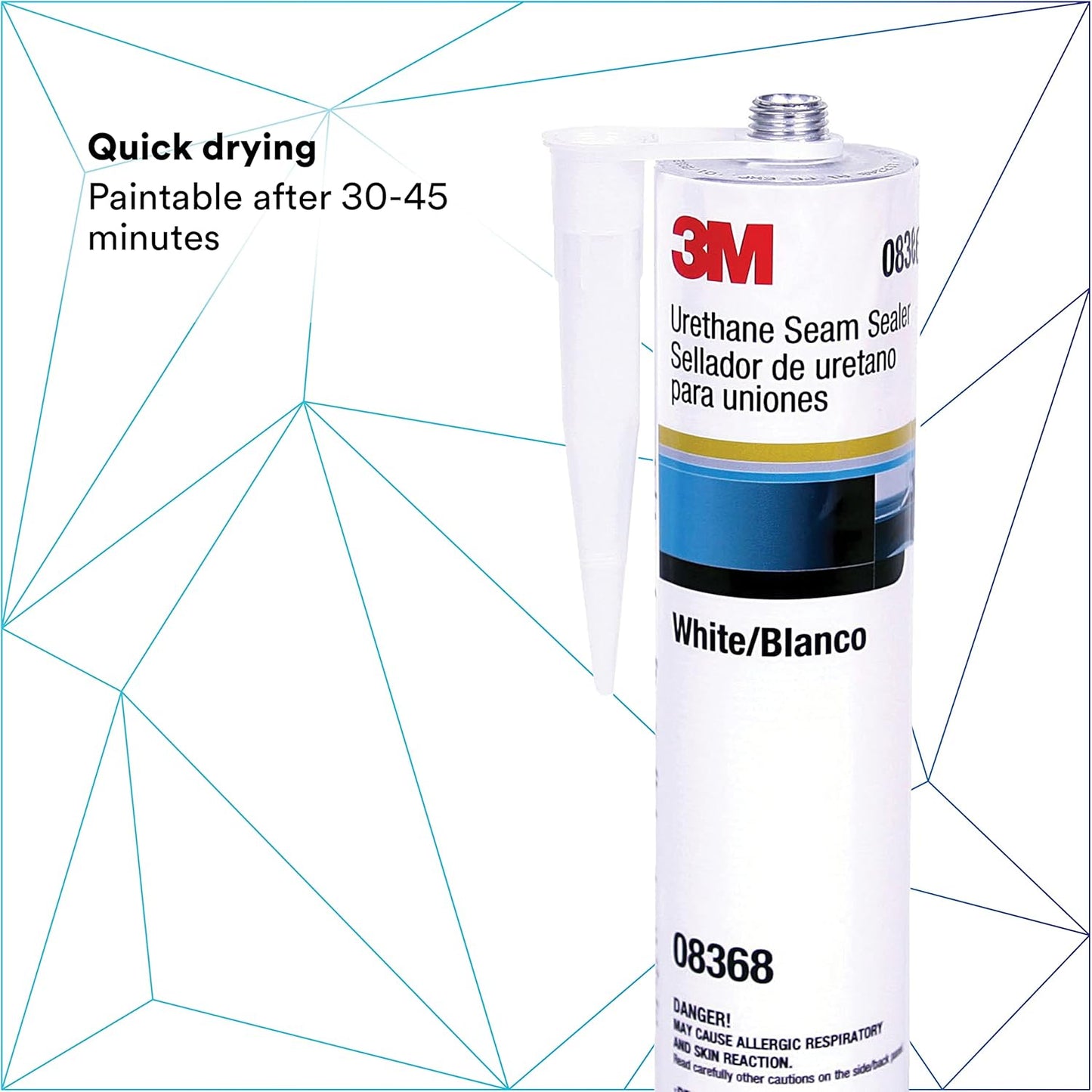 3M Urethane Seam Sealer, 08368, White Color, High Solids, Permanently Flexible, 310mL/10.5 fl oz Cartridge