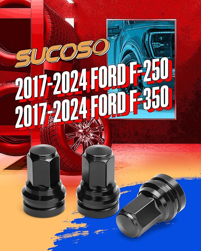M14x1.5 Lug Nuts For Ford F250 F350 Super Duty, 32pcs 14x1.5 Flat Washer Aftermarket One Piece Design Wheel Lug Nut Replacement HCPZ-1012-B HCPZ-1012-A OEM Steel Nuts, Anti-Rusting Updated Not Swollen