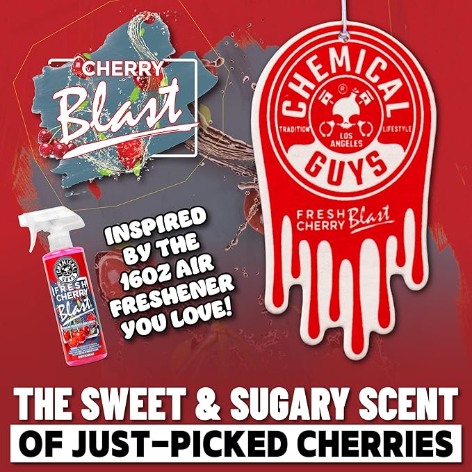 Chemical Guys Hanging Air Freshener, Variety Scent Pack 12 Pack, Great for Cars, Trucks, SUVs, RVs, Home, Garage, Workspace, Dorm Room & More (4 x 3 Packs, Black Frost, Cherry, Pina Colada) - AIR40404