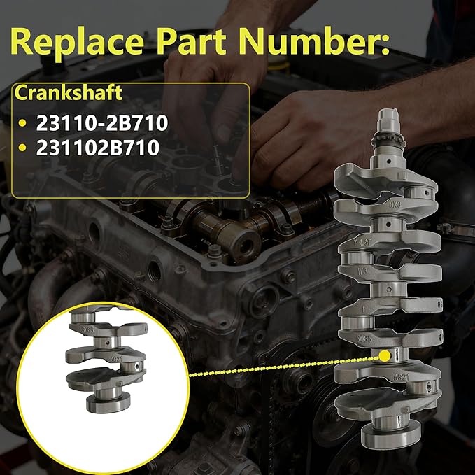 G4FJ 1.6L Engine Crankshaft Connecting Rod Bearings Kit Fit for Hyundai Accent Sonata Verna Veloster Elantra Tucson Kia Forte Optima 1.6L 2011-2022 Replace# 231102B710 235102B700 21020-2B000