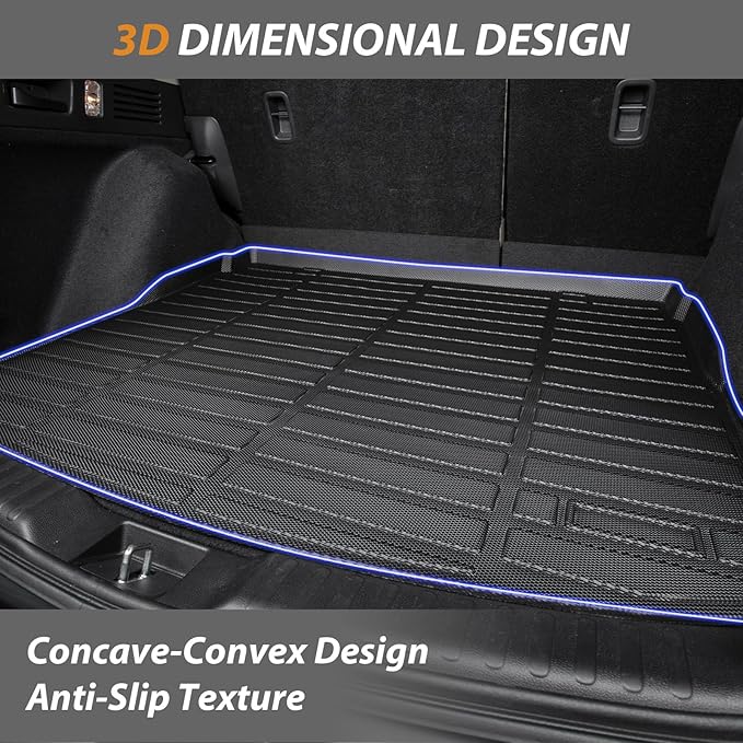AIPOIL® Floor Mats & Cargo Liner Set for 2016 2017 2018 2019 2020 2021 Hyundai Tucson All Weather Protection TPE Anti-Slip Automotive Full Set Custom Car Mats Accessories - Black