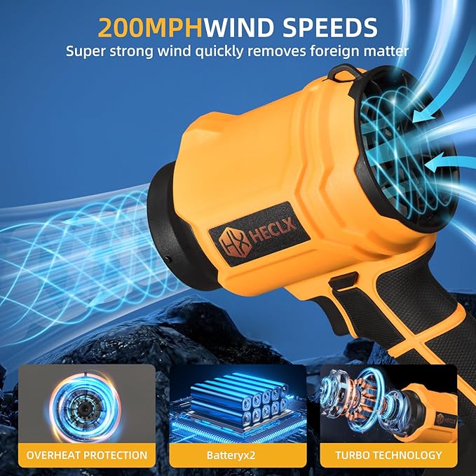 Leaf Blower,Snow Blower Cordless & Car Dryer Air Blower with Battery and Charger,Handheld Leafs Blower Dryer air blowers for Patio Cleaning