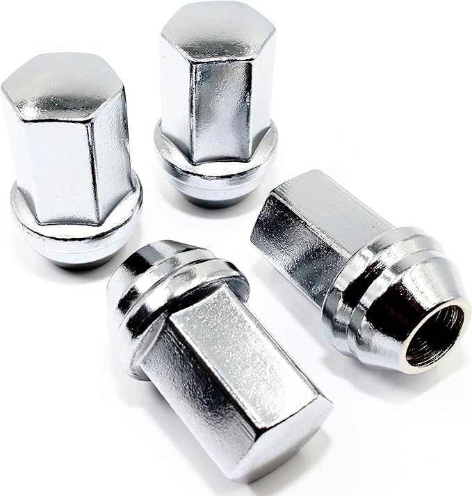 Set of 24 Veritek 14x1.5mm OEM Factory Style 1.80 Inch Length 7/8 22mm Hex Duplex Large Acorn Seat Wide Base Replacement Chrome Lug Nuts for Buick Cadillac Chevy Chevrolet GMC Factory Wheels