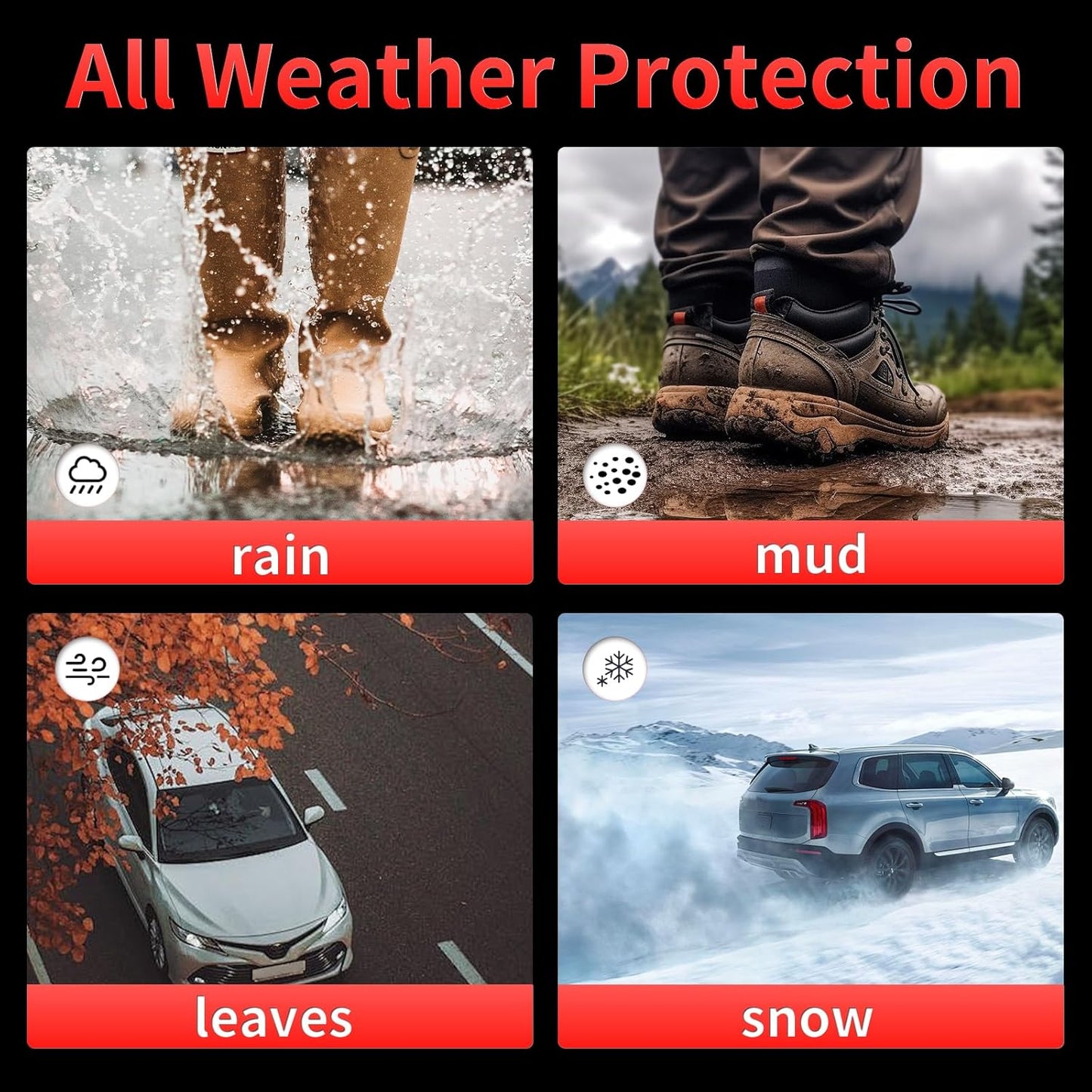 Wayhigh-All Weather Floor Mats & Cargo Liner Set for 2016-2024 2025 Chevy Malibu,Custom Fit TPE Heavy Duty Car Mats Chevy Malibu Accessories - Black