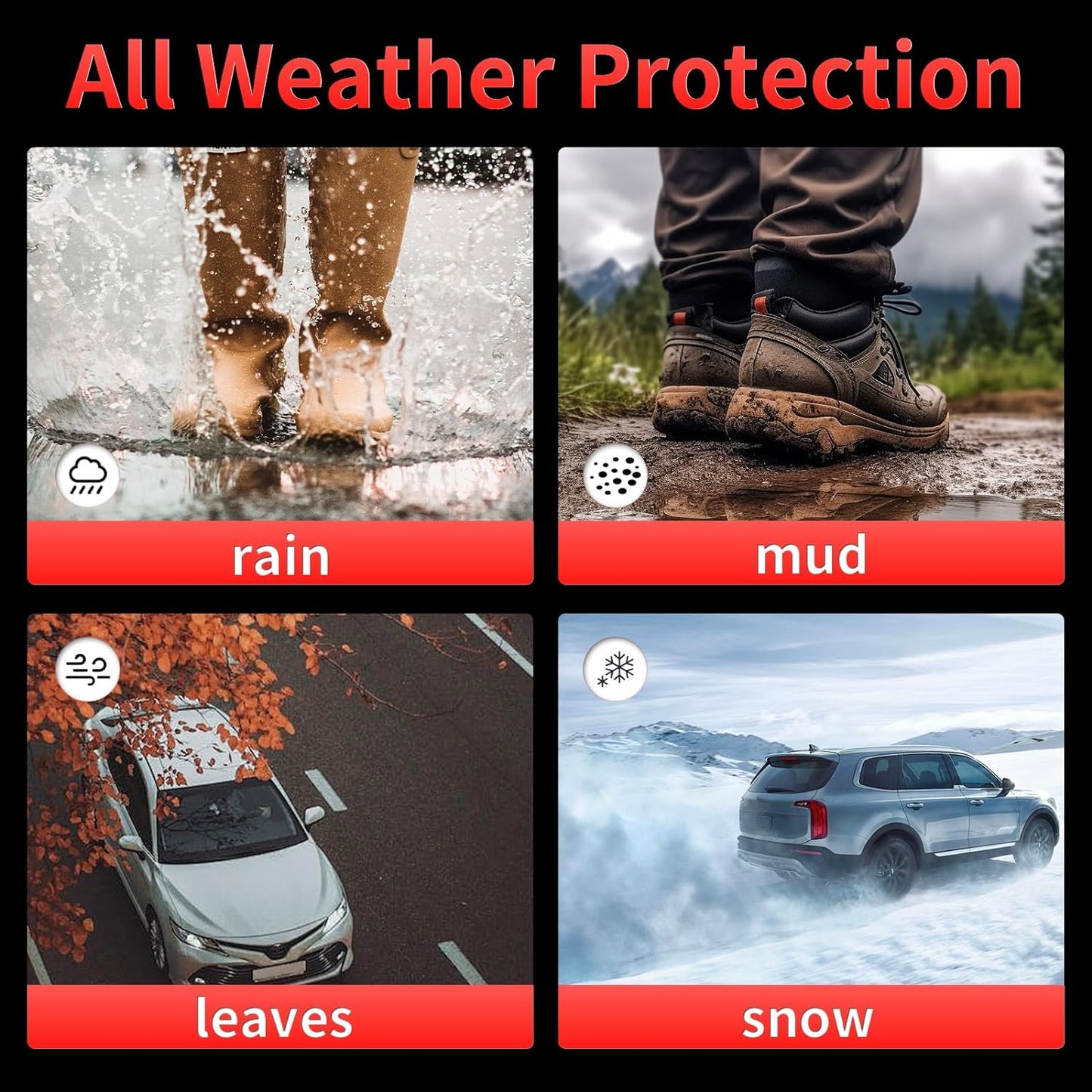 Wayhigh-All Weather Floor Mats Fit for Maverick Hybrid 2022-2024 2025, Custom Fit TPE Heavy Duty Car Mats Maverick Hybrid Accessories