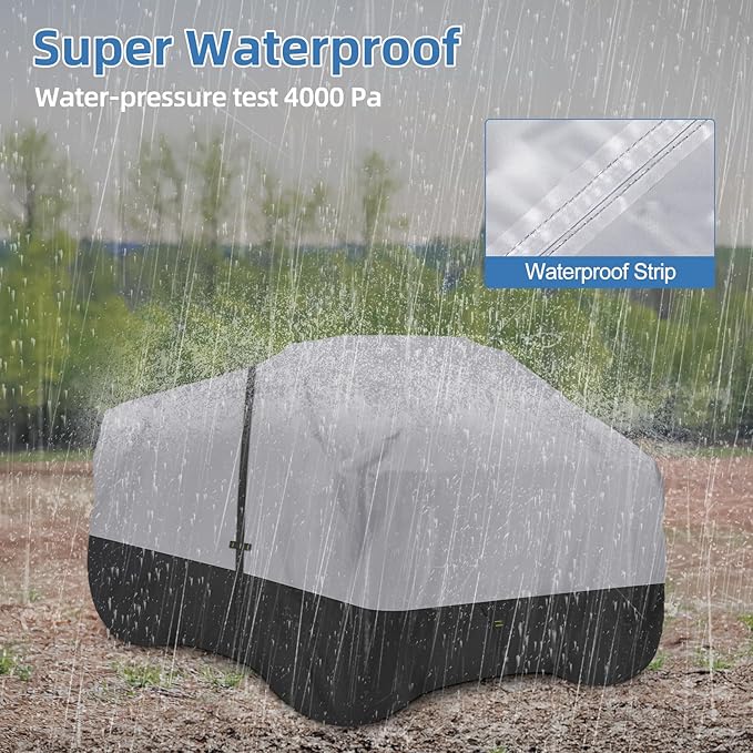 600D Waterproof & Windproof ATV Cover, 4 Wheeler Covers Outdoor Storage All Weather Protect, Quad Cover Fit for Polaris Yamaha Suzuki Honda, 95" L x 50" W x 48" H