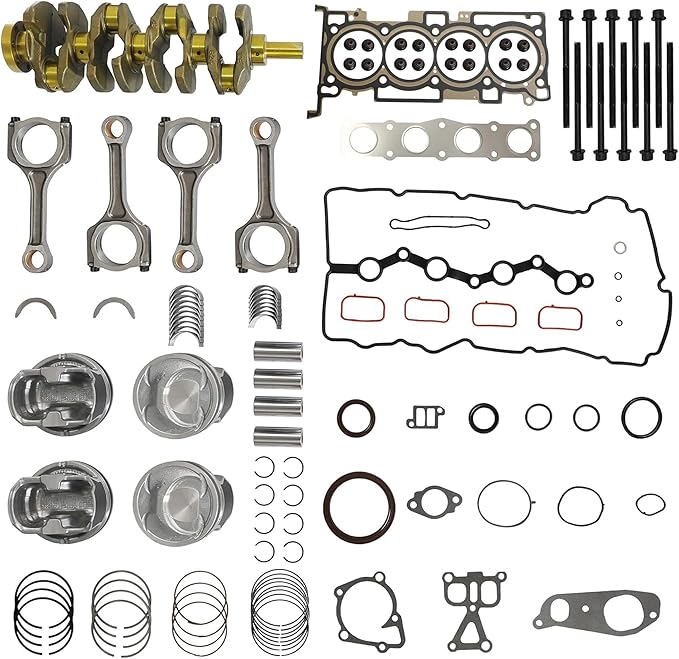 2.4L G4KJ Engine Rebuild Overhaul Kit w/Crankshaft Head Gasket Set,Piston Set Connecting Rods Fit for Kia Sportage Optima Sorento Hyundai Tuscon Sonata Santa Fe Sport 2.4L 2011-2019