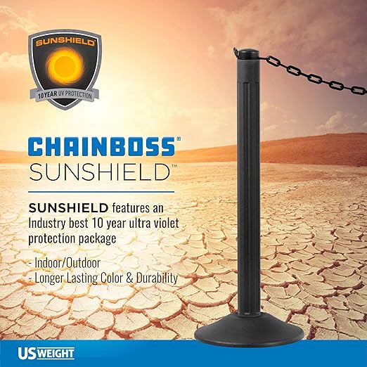 US Weight (Made in USA) 2" x 100' (5 Pack - 500’ Total) Yellow Plastic Safety Chain ft. SunShield UV Resistant Technology