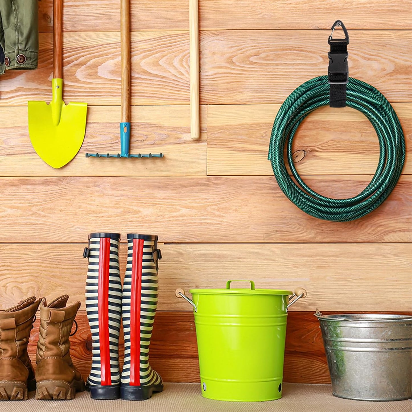 18 Pack 17 Inch Adjustable Extension Cord Holder Organizer with Triangle Clips Heavy Duty Storage Straps Extension Cord Hanger for Men Workshop and Garage Organization and Storage (Black)