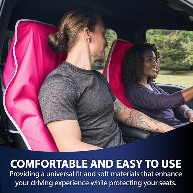 Dri Seats Waterproof Car Seat Cover – Premium Sweat Towel with Slip Resistant Backing for Front Seats in Cars, Trucks, SUVs – Universal Seat Liner, Easy Install, Machine Washable, Breathable