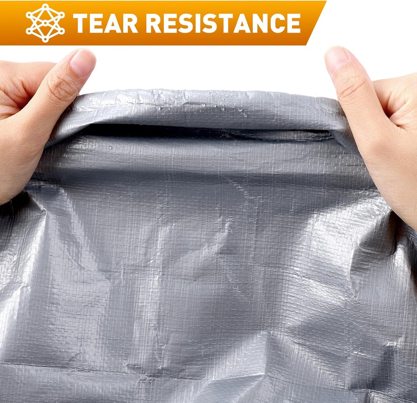 AROIC 10x20FT Heavy Duty Tarps, Waterproof 16 Mil Thick Camping Tarp with 15x17 Weave, Large Waterproof Tarp Tear Resistant UV Resistant Multipurpose Protective Cover for Tent Car Roof Boat