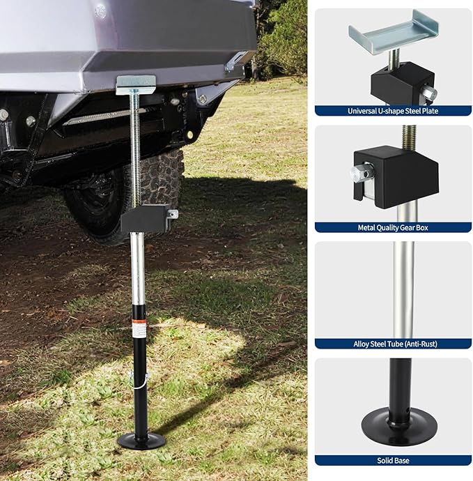 Garvee RV Slide Out Support Jacks (Set of 4) - 20,000lb Heavy Duty Rv Stabilizer Jacks Support, 21"-49" Quick-Lift Adjustable - Power Drill & Hand Crank Compatible for Campers, Travel Trailers & RVs