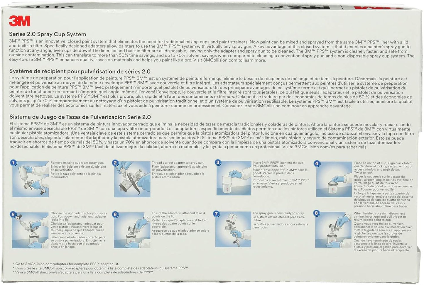 3M PPS 2.0 Paint Spray Gun System Starter Kit with Cup, Lids and Liners,26172, 22 OZ, 200-micron Filter, Use for Cars, Home & more,1 Paint Cup,6 Disposable Lids and Liners,16 Sealing Plugs, Gray