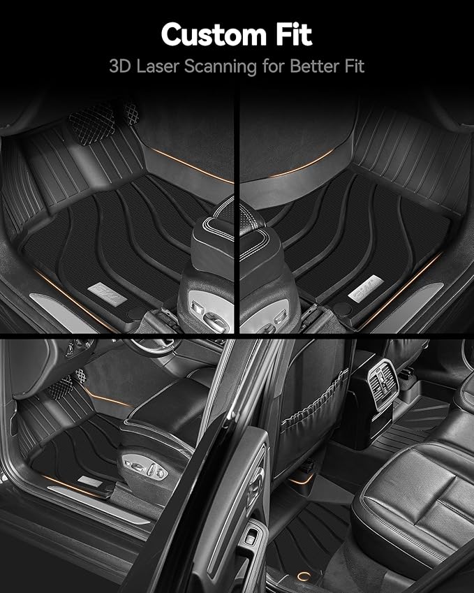 3W Floor Mats & Cargo Liner for Porsche Macan 2014-2025 2026 TPE All Weather Custom Fit Floor Liner for Macan Full Set Car Liner Black