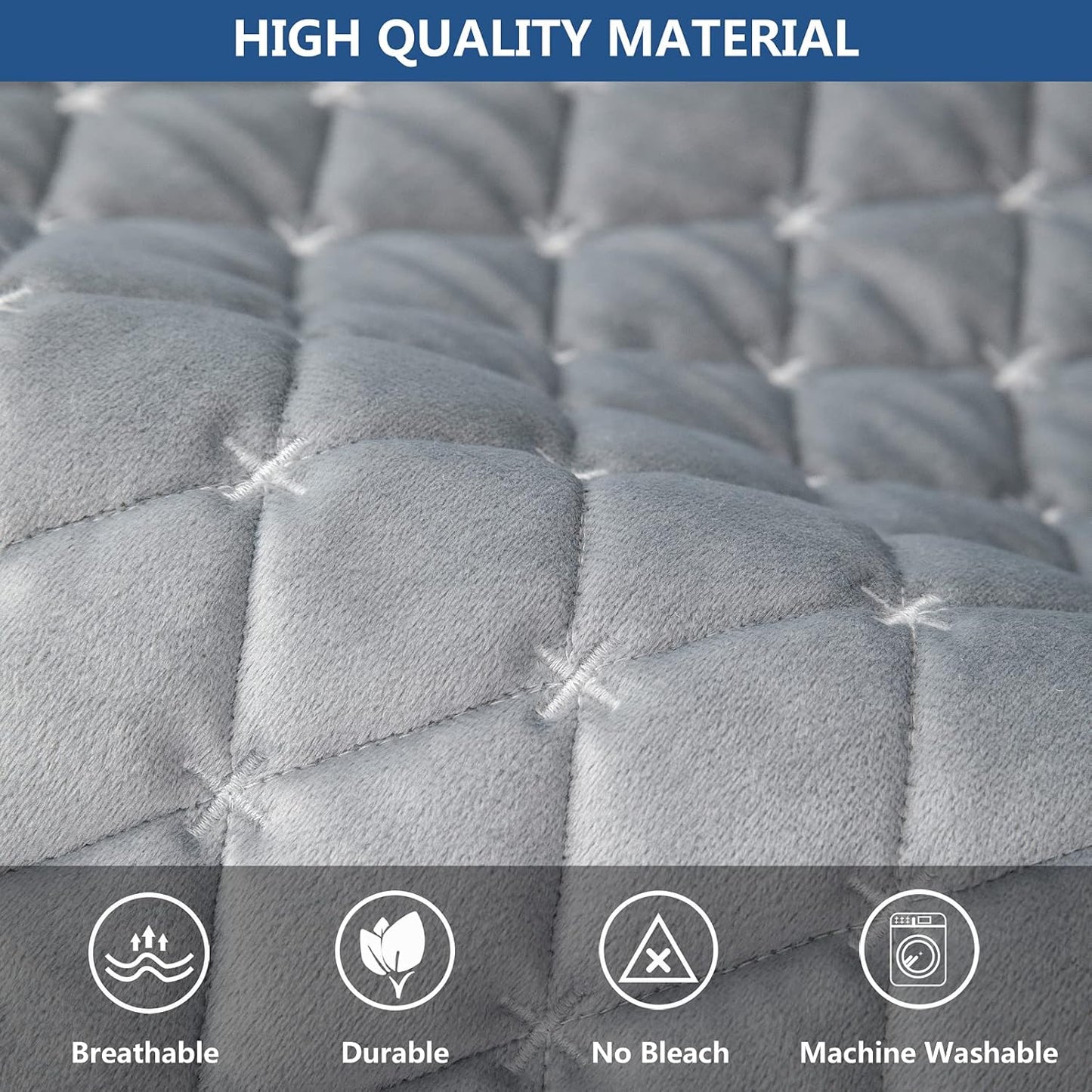 Eismodra Couch Cover,Sectional Couch Covers,Sofa Covers for 3 Cushion Couch,Anti-Slip Sofa Slipcovers for Dogs Cats Kids Loveseat Recliner L Shaped Armrest Backrest,Light Gray 36''x94''(Only 1 Piece)