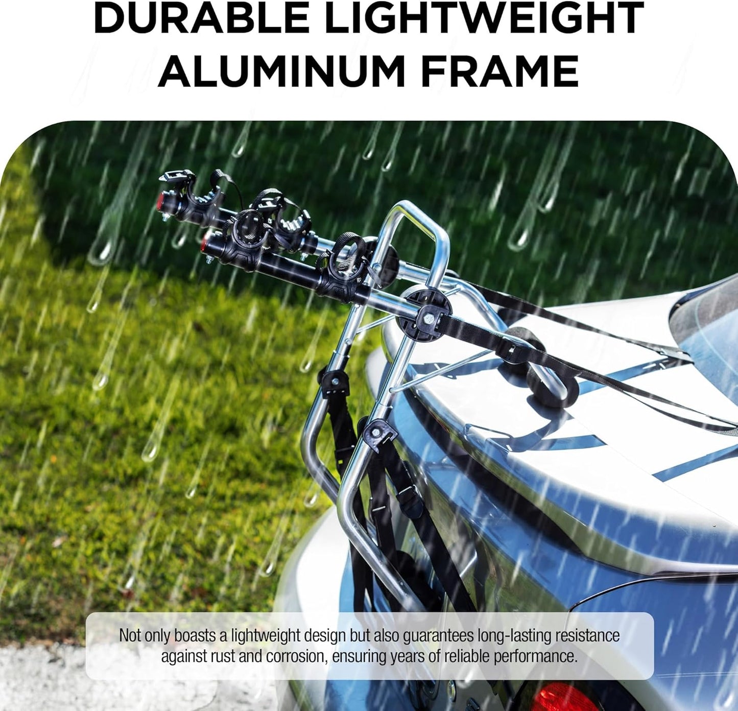 Rockland Aluminum 2-Bike Rack, 70 lbs Capacity, Lightweight Trunk Mount Bike Rack with Hooks and Loops, Fits 2" Receiver for Cars SUVs Minivans