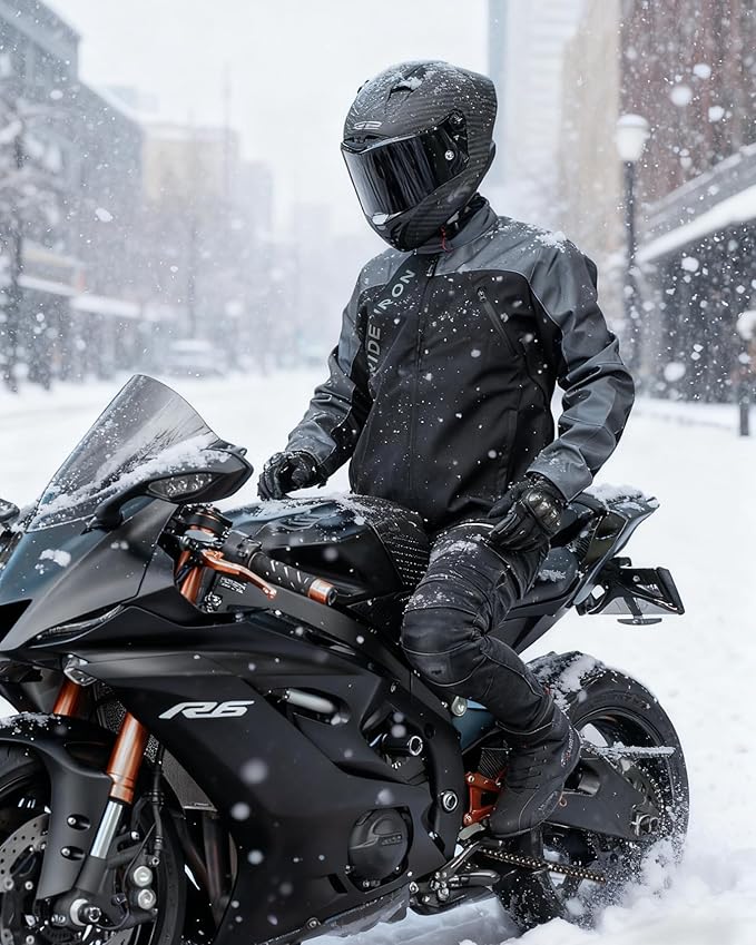 Winter Motorcycle Jacket with Armor Motorbike Riding Jacket for Men Protective Gear Removable Liner