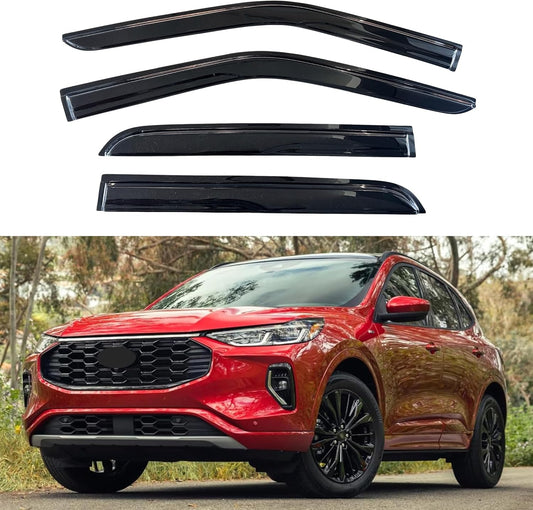 KPY Window Visor Compatible with Ford Escape 2020-2025, 4PC Rain Guard Side Window Vent Deflectors Tape-On Mugen Style, 2020 2021 2022 2023 2024 2025