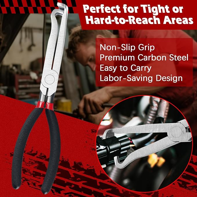 Electrical Disconnect Pliers Set – Automotive Electrical Tools & Connector Removal Tool Kit with Hose Clamp Pliers, Wire Terminal Separator, and Car Plug Connector