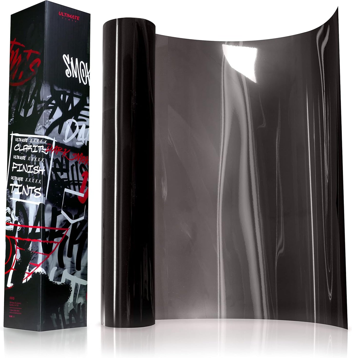 VViViD+ Ultimate Headlight Taillight Tint Vinyl Wrap (16" x 30ft, Dark Smoke)