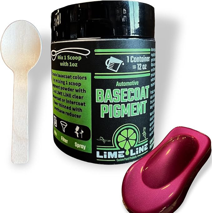 LiME LiNE Base Coat Maker Pigment Powder, Automotive Grade, Basecoat Metallic Red Pearl